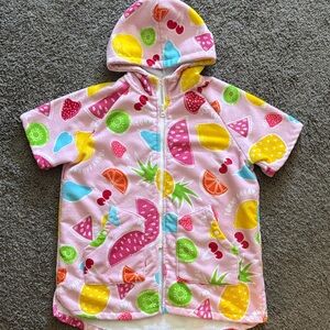 Colorful Fruit Patterned Hooded Poncho 🍉